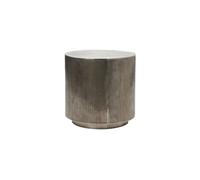 Table basse en aluminium argent, ronde, finition brossée, aspect vieilli, antidérapant - House Doctor, Rota - Ø50x50 cm