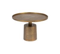 Table basse en aluminium doré, ronde - White Label, Mason - Ø60 H40 cm