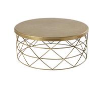 Table basse en aluminium et fer doré D81 81x34x81cm Doré