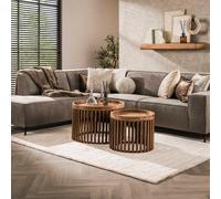 Table basse en bois avec plateau amovible ATEKA (lot de 2)