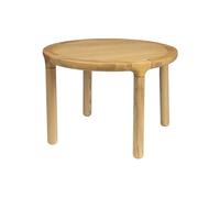 Table basse en bois beige, ronde, plateau rainuré en V, pieds en frêne, antidérapante - Zuiver, Storm - Ø40x40 cm