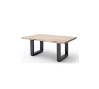 Table basse en bois d'acacia massif naturel et métal anthracite - L.110 x H.45 x P.70 cm --