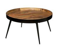 Table Basse en Bois de Manguier et Métal D.70 x H 40 cm
