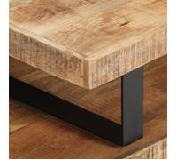 Table basse en bois de manguier massif - VINGVO - Ensemble de 2 tables - Pieds en fer enduit de poudre
