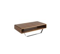 Table basse en bois de noyer et acier Marron
