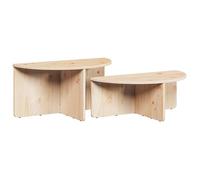 Table basse en bois de pin - vidaXL - 79x39,5x40 cm - Pin massif - Esthétique rustique - Montage facile