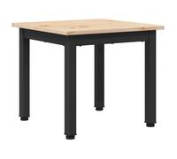 Table basse en bois de pin - vidaXL - Naturel - 40x40x36 cm - Bois de pin massif - Pieds en métal - Design carré