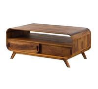 Table Basse en Bois de Sheesham 120x70x50 Marron foncé laqué Mailand #231