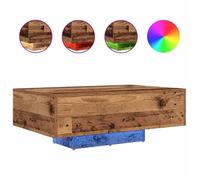 Table basse en bois d'ingénierie - vidaXL - 85x55x31 cm - Bois ancien - Éclairage LED - Poids maximal 75 kg