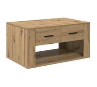 Table basse en bois d'ingénierie - vidaXL - Chêne artisanal - 80x50x40 cm - Rectangulaire - Grand rangement