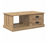 vidaXL Table Basse Chêne Artisanal 90 x 50 x 35 cm Bois d'ingénierie, Table Basse Moderne, Pratique pour Salon, Rangement Minimaliste, Design Rectangulaire Chic