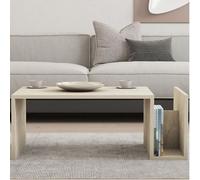 Melmo table basse en bois effet pierre avec porte magazines