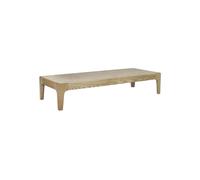 Table basse en bois et travertin beige, rectangulaire, capacité 40 kg - Pomax, Livorno - 130x50x26 cm
