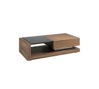 Table basse en bois et vitrail noir 2061C, 130 x 70 x 36 cm. -