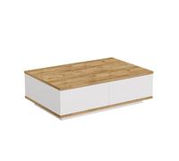 Table basse en bois "FR14" - 90 x 60 x 28 cm - Pin atlantiqueBlanc