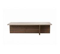 Table basse en bois ""Harbor"" - 120 x 45 x 30 cm - Travertin