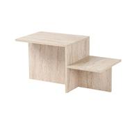 Table basse en bois "Harmony" - 80 x 40 x 40 cm - Travertin