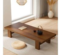 Table basse en bois massif, table de méditation pour salon, finition naturelle, 120 x 60 x 38 cm, meuble élégant