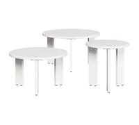 Table basse en bois massif - vidaXL - Blanc - Bois massif en pin - 47,5x47,5x27 cm - Set de 3 pièces - Emboîtable