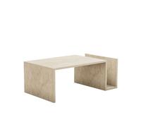 Table basse en bois ""Memo"" - 86 x 50 x 32 cm - Travertin