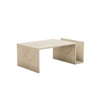 Table basse en bois "Memo" - 86 x 50 x 32 cm - Travertin