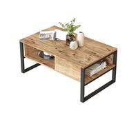 Table basse en bois ""ML34"" - 100 x 59 x 44 cm - Pin atlantique