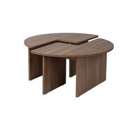 Table basse en bois "Moira" - 90 x 90 x 41 cm - Noyer