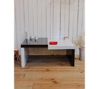 Table basse en bois noir et blanc n°983