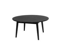 Table basse en bois noir, ronde - White Label, Fabio - Ø80x40 cm