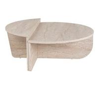 Table basse en bois "Orion" - 90 x 60 x 30 cm - Travertin 13