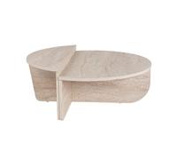 Table basse en bois "Orion" - 90 x 60 x 30 cm - Travertin