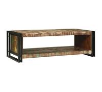 Table basse en bois recyclé - vidaXL - Multicolore - 120x50x38 cm - Bois recyclé solide - 1 étagère - Rangement intégré