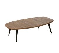 Table basse 120x70x30 cm en teck marron et métal noir - DOXY