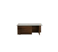 Table basse en bois "Vetrino" - 105 x 65 x 40 cm - Noyer