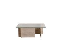 Table basse en bois "Vetrino" - 105 x 65 x 40 cm - Travertin