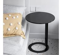Table Basse en C pour Petits Espaces - Table D'appoint, Table D'appoint, Table De Loisirs pour Salon, Salle à Manger, Café - Solution De Mobilier Peu Encombrante., Svart, 48x56cm/19x22in