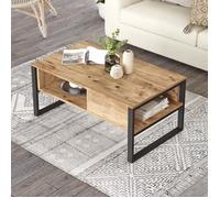 Table basse - EN.CASA - Laukaa - Effet chêne rustique - Noir