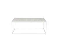 Table basse en céramique blanc, ronde, cadre en fer - Zuiver, Glazed - 93x43x36 cm
