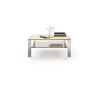 Table basse en chene massif et verre - L120 x H41 x P70 cm --