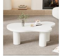 Table Basse En Forme De Nuage-plateau En Mdf-avec Patin En Feutre-blanc