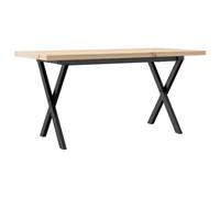 Table basse en forme de X - 90 x 40 x 45,5 cm - Bois massif de pin et acier | Table de salon stable, bois de pin robuste, grain droit, aspect rustique, pour boissons et collations