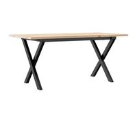 Table basse en forme de X - 90 x 40 x 45 cm - Bois massif de pin et acier | Plateau de table robuste, en forme de X stable, aspect rustique, pour le salon
