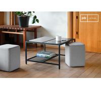 Table basse en marbre carrée et poufs Noora