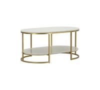 Table Basse en Marbre Izmir 90cm Blanc & Or