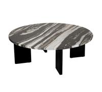 Table Basse en Marbre Mathilde 90cm Noir & Gris