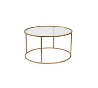 Table basse en métal - 80 x 80 x 43 cm - Or Transparent