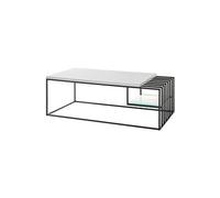 Table basse en metal coloris blanc mat / noir - L.120 x H.40 x P.60 cm --