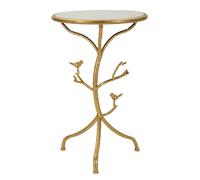 Table basse en métal doré et marbre, ø 38 x 60 cm