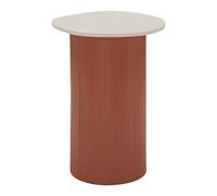 Mauro Ferretti Italian Design Table Basse Frankfurt Marble, MDF et marbre Artificiel, Rouge/Blanc, 35 x 37 x 53 cm