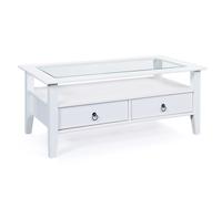 Table Basse en Pin Massif "Abigael" 115x60cm Blanc